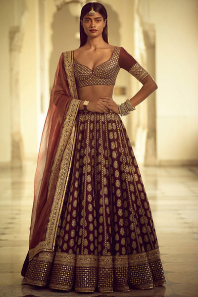 Sabyasachi Coffee lehenga set SACINAL31