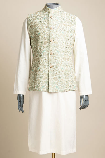 Mint Nehru jacket and kurta set