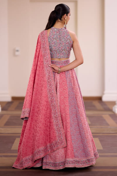 Safaa Multicolour woven floral motif lehenga set SAFAAUG26D151345