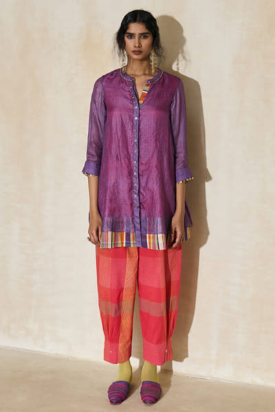 Purple kota silk tunic