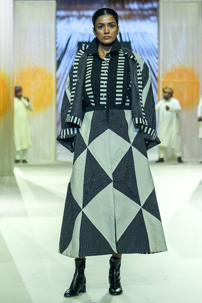 Black and white applique crop jacket
