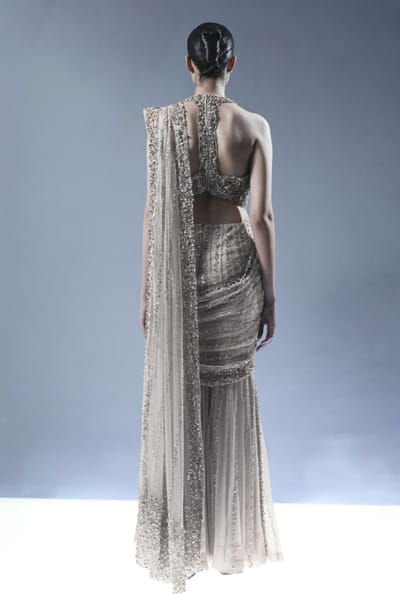 Rohit Gandhi + Rahul Khanna Hearthstone sequin embroidered sari set ROHIJUN26D147920