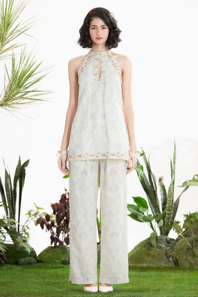 Siddhartha Bansal Off-white printed embroidered co-ord set SIDDMAY26D145000