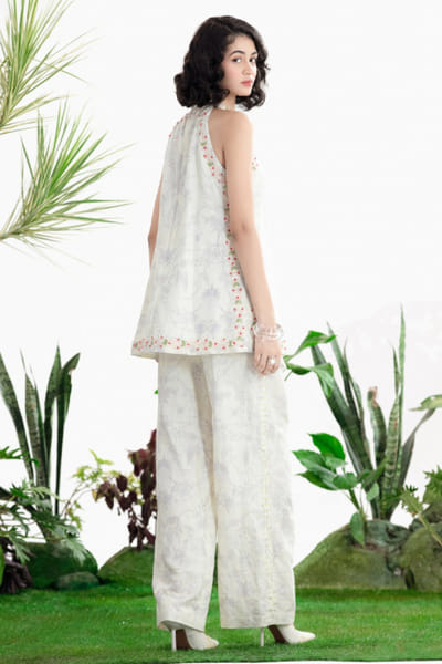 Siddhartha Bansal Off-white printed embroidered co-ord set SIDDMAY26D145000