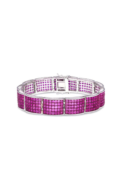 Miss Jo Ruby and silver embellished bracelet MISSMAY26D345228