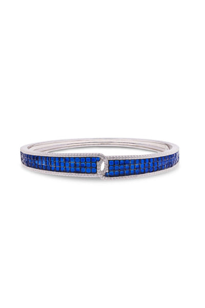Miss Jo Sapphire and silver stone embellished bangle MISSMAY26D345221