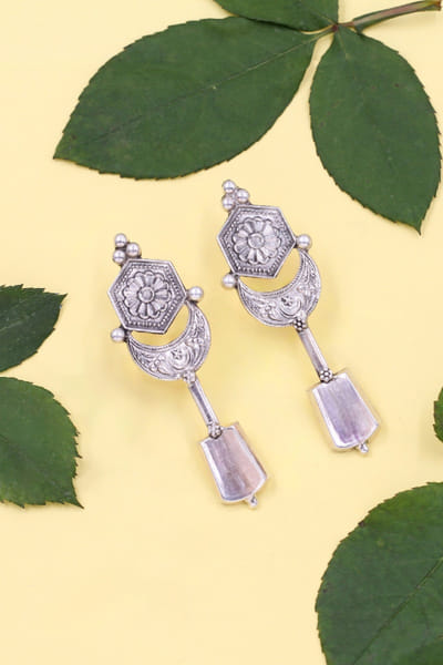 Sangeeta Boochra Silver handcrafted earrings SANMAY25D227070