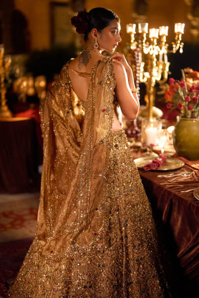 Seema Gujral Multicolour pearl embroidered lehenga set SEEMJUL26D149098