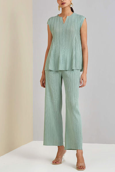 Mint A-line top and trousers