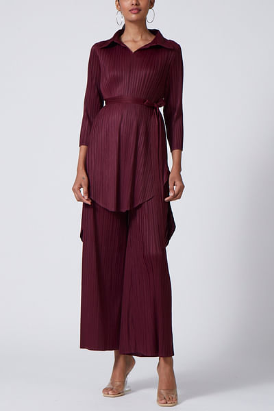 Burgundy top and pants