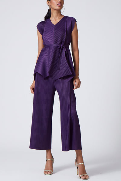Purple peplum and pants