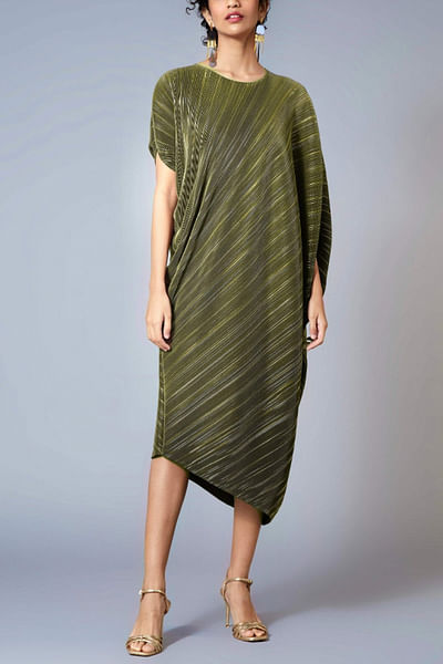 Olive metallic dress