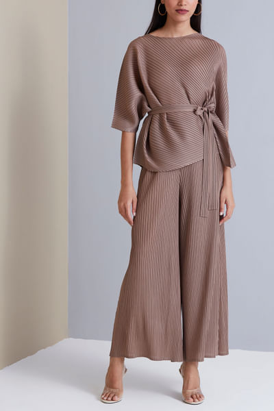 Taupe top and pants