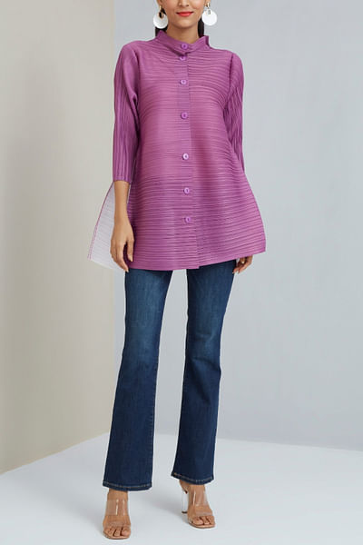 Purple panelled shirt