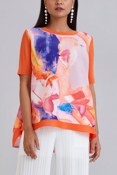 Orange printed top