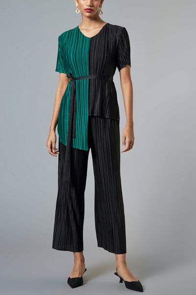 Black and green co-ords