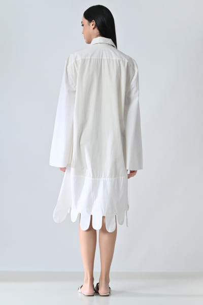 Samant Chauhan Off-white leaf printed shirt dress SAMAMAY26D144405