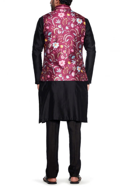 Siddhartha Bansal Maroon printed bandi SDBAWM2212