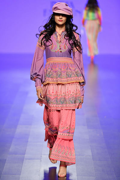 Printed tiered maxi dress