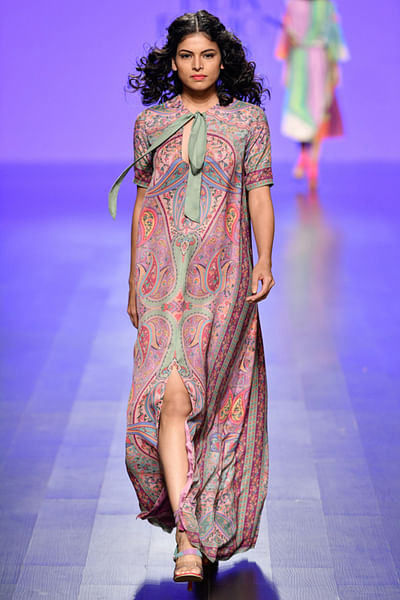 Lilac printed maxi dress