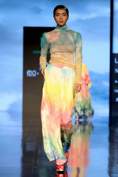 Siddhartha Bansal Multicoloured net top and pants SDBLFWJN2203