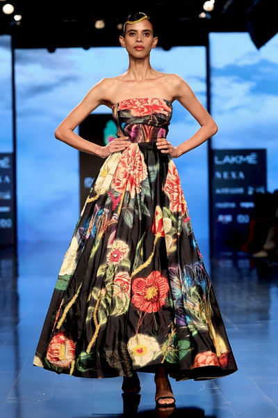 Floral printed gown