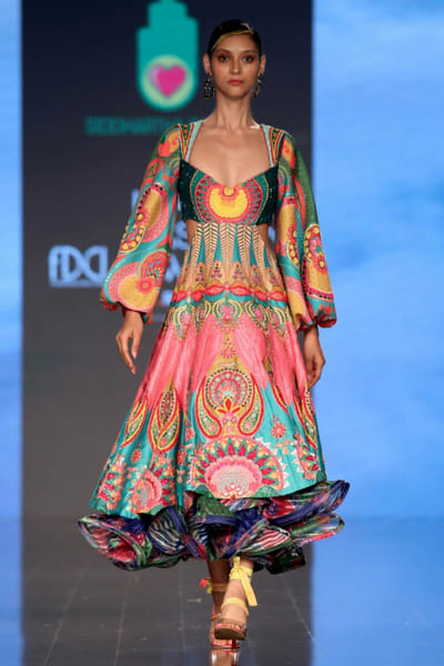 Siddhartha Bansal Multicolour printed dress SDBLFWJN2216