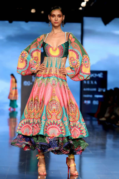 Siddhartha Bansal Multicolour printed dress SDBLFWJN2216