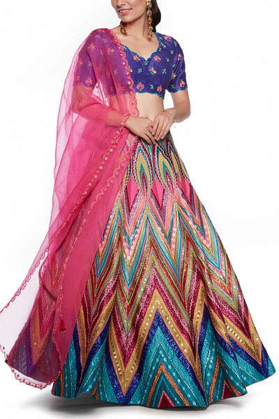 Multicoloured lehenga set