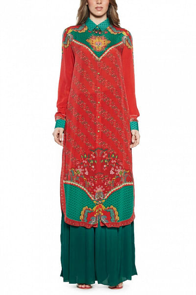 Maroon printed tunic