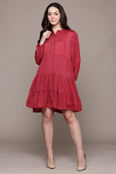 Red tiered dress