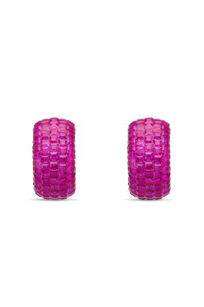 Miss Jo Ruby and silver embellished stud earrings MISSMAY26D345204