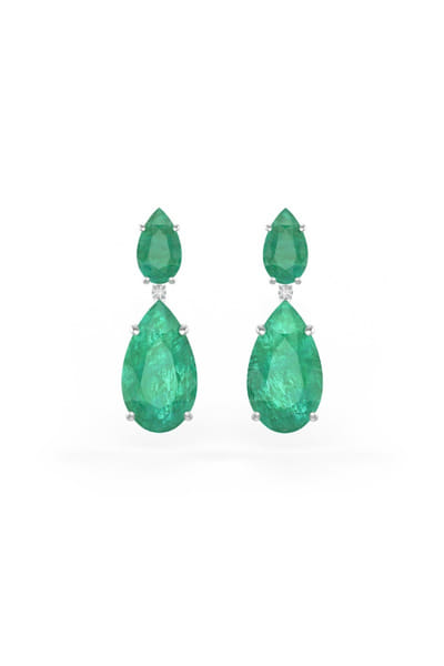 Miss Jo Emerald green stone embellished earrings MISSJUN26D147060