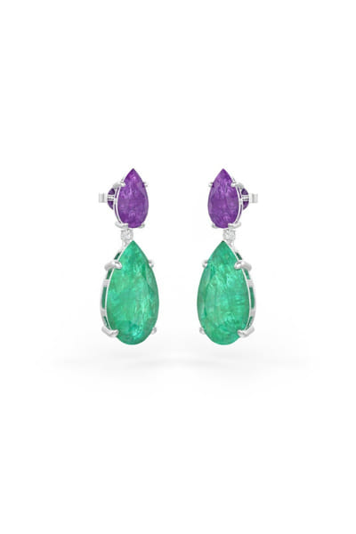 Miss Jo Purple and green stone embellished earrings MISSJUN26D147061
