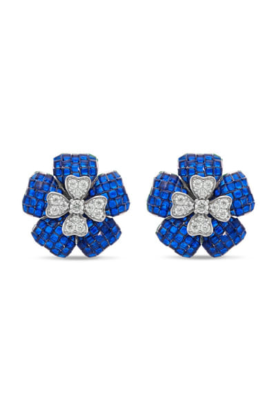 Miss Jo Blue and silver embellished studs MISSAPR26D242750