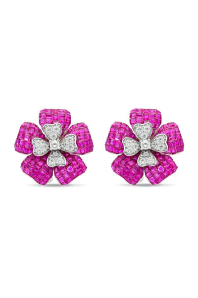 Miss Jo Ruby and silver embellished studs MISSAPR26D242751