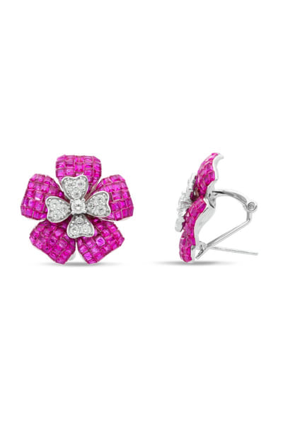 Miss Jo Ruby and silver embellished studs MISSAPR26D242751