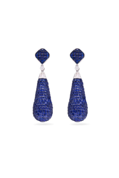 Miss Jo Sapphire and silver teardrop earrings MISSMAY26D345224