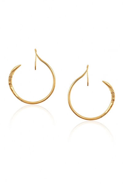 Gold textured mini half hoops
