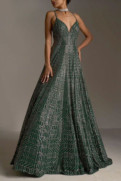 Geometric embellished gown