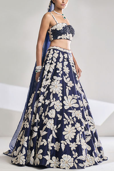 Floral sequin embroidered lehenga set
