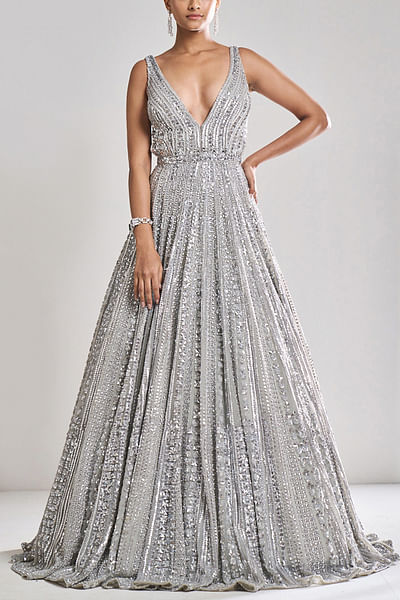 Silver rich ornate gown