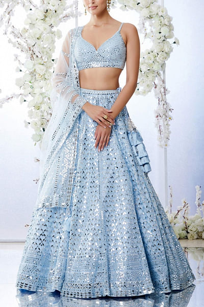 Powder blue lehenga set