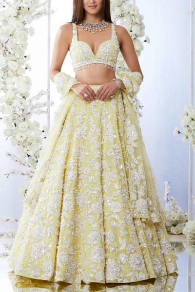 Seema Gujral Lime yellow lehenga set SEGTUSANMAY7