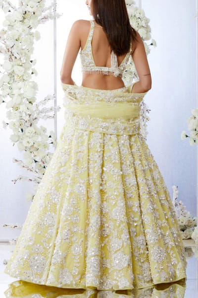 Seema Gujral Lime yellow lehenga set SEGTUSANMAY7