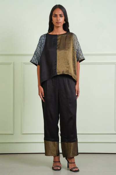 Twenty Nine Black and gold shibori co-ord set TWENJUL26D149032