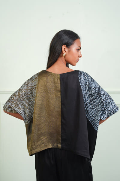 Twenty Nine Black and gold shibori co-ord set TWENJUL26D149032
