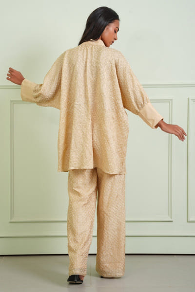 Twenty Nine Gold bow tie bandhani co-ord set TWENJUL26D149035