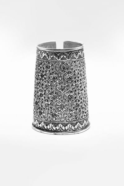 Silver engraved cuff bracelet