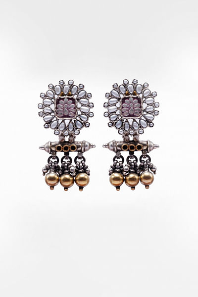 Silver pearl earrings